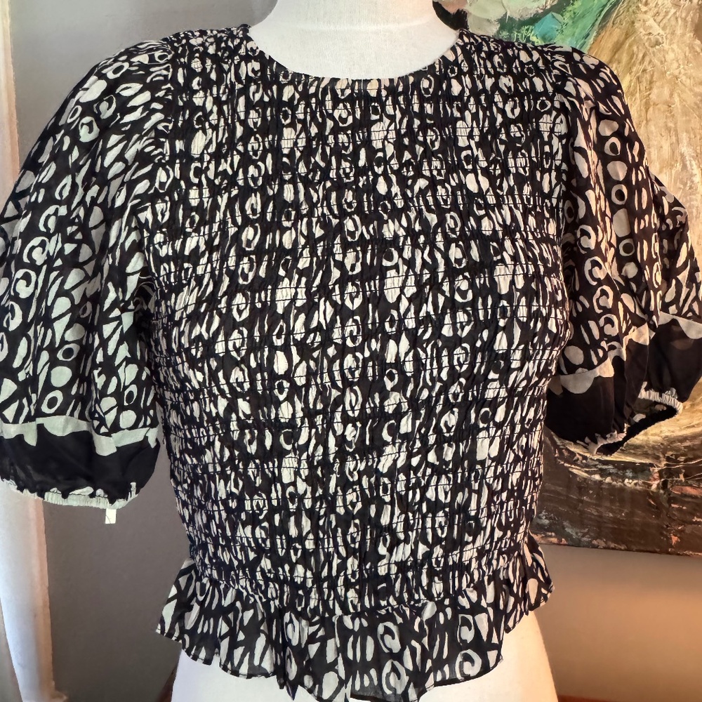 Cleobella printed peplum top xs